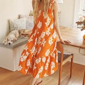 Anthropologie Exquise Phoebe Flounced Maxi Dress XS
